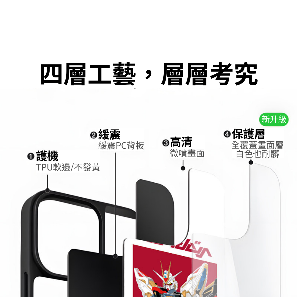 強襲自由鋼彈新款鎏金磨砂磁吸手機殼