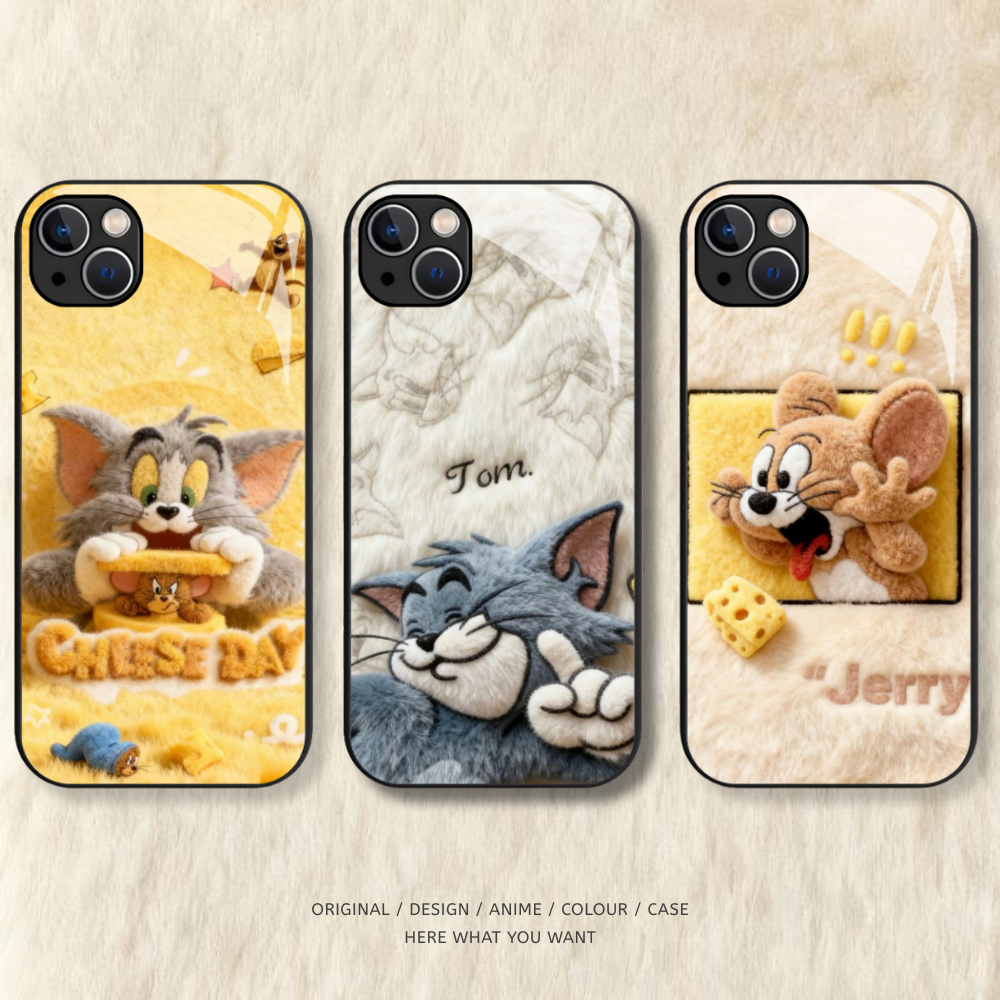 湯姆貓與傑利鼠 新款高清全包防摔玻璃殼