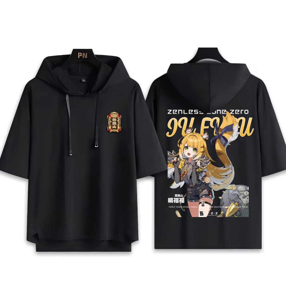 絕區零 橘福福 連帽短袖T恤