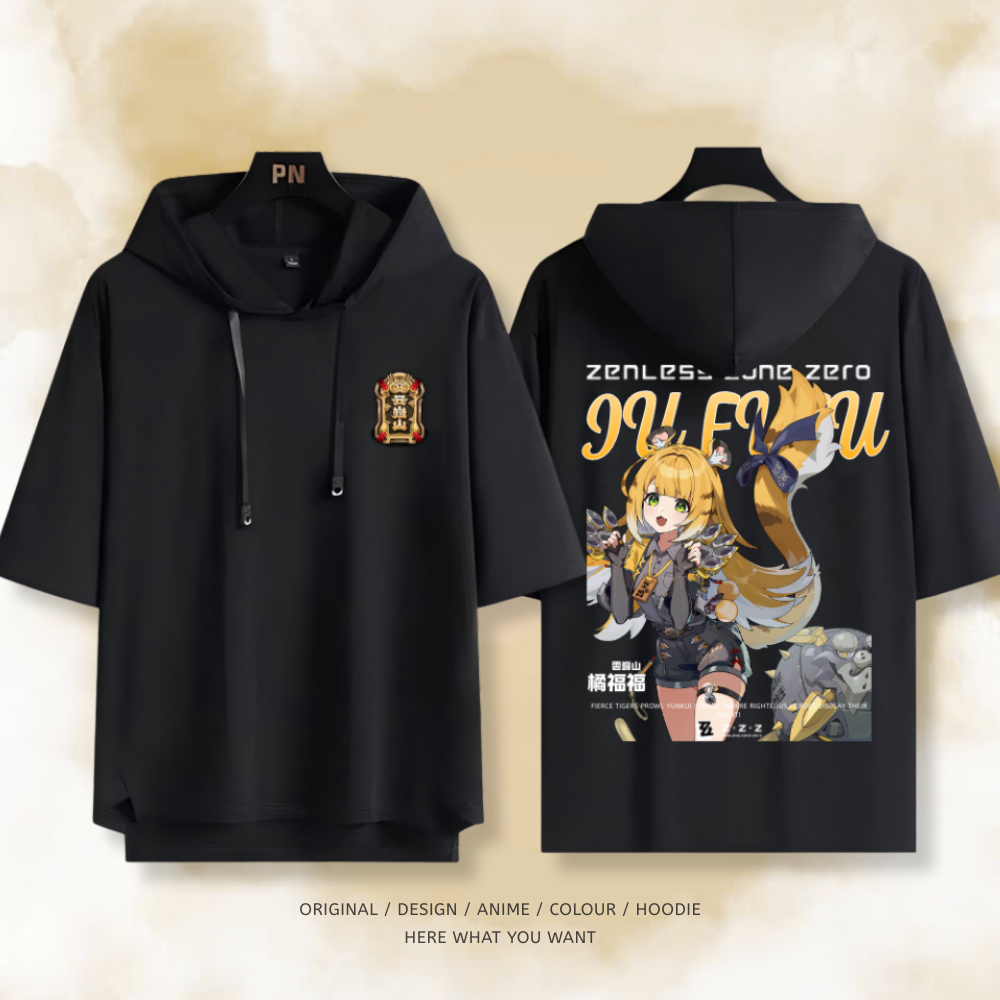 絕區零 橘福福 連帽短袖T恤