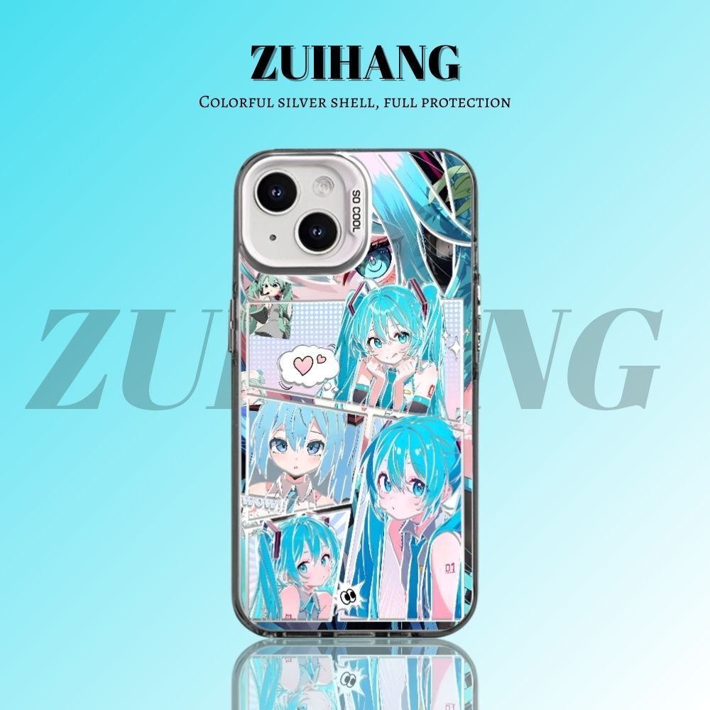 初音未來彩銀線條漸變防摔手機殼-ZUIHANG SHOP
