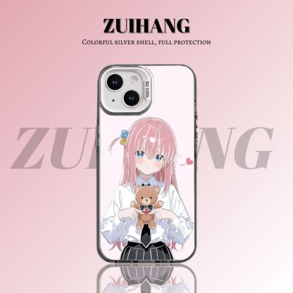 孤獨搖滾彩銀線條漸變防摔手機殼