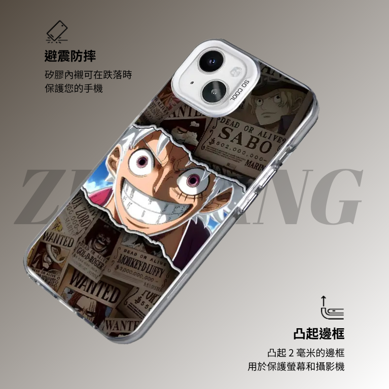 尼卡路飛彩銀線條漸變防摔手機殼-ZUIHANG SHOP