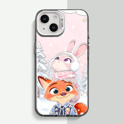 動物方城市彩銀線條手機殼