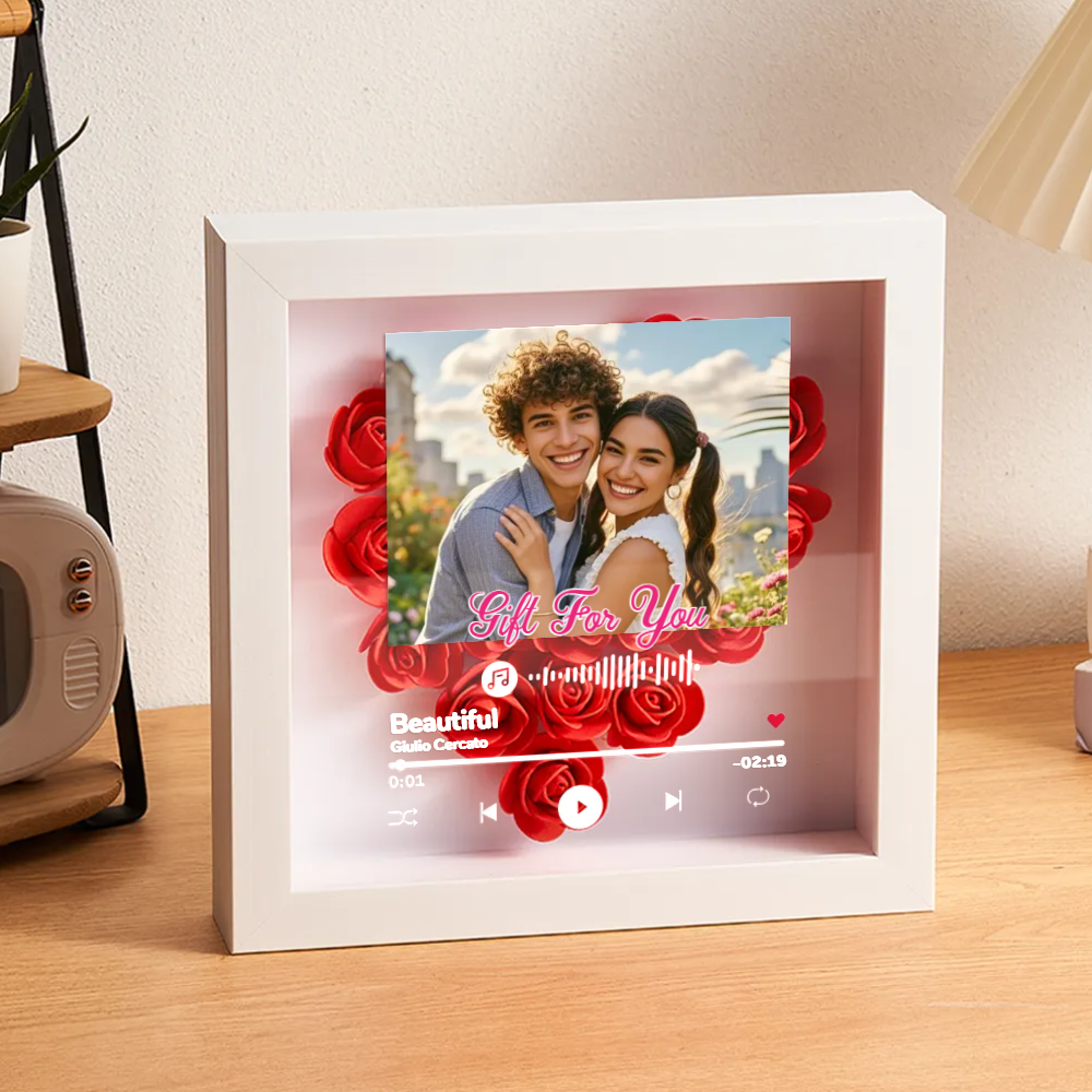 客製化 心型花音樂相框