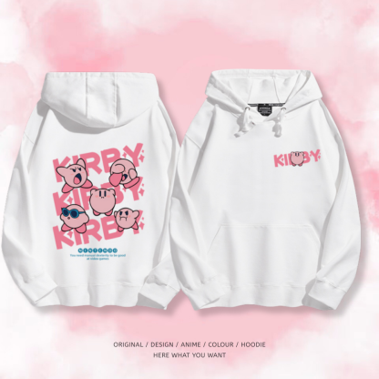 星之卡比 秋冬新款 親子情侶男女連帽衛衣