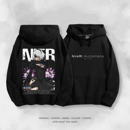 尼爾自動人形 秋冬新款 親子情侶裝連帽衛衣