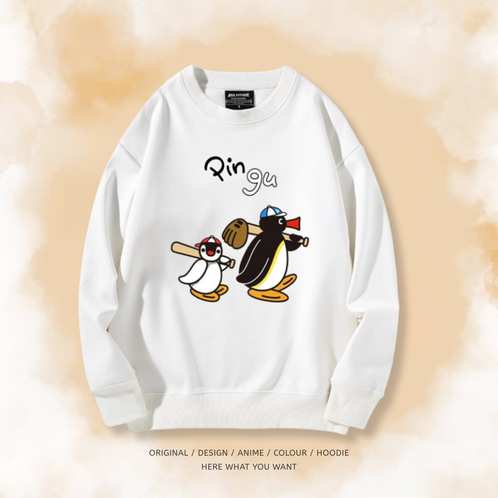 企鵝pingu 秋冬新款 親子情侶裝圓領長袖