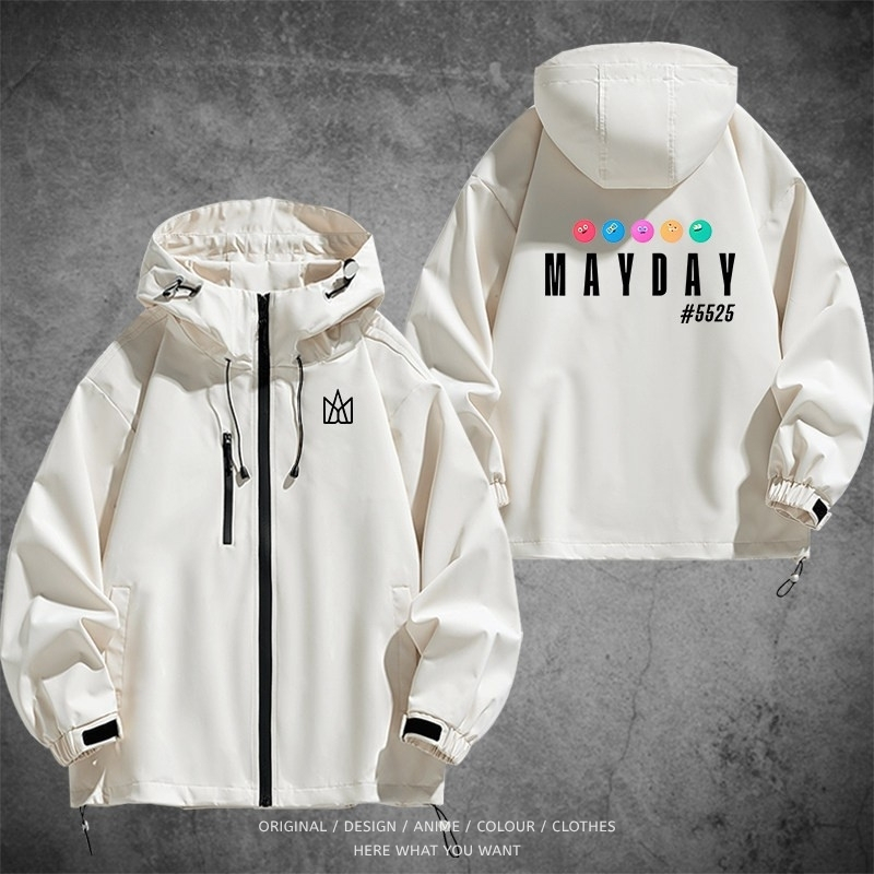 五月天 Mayday 戶外機能防風防水衝鋒衣 白色