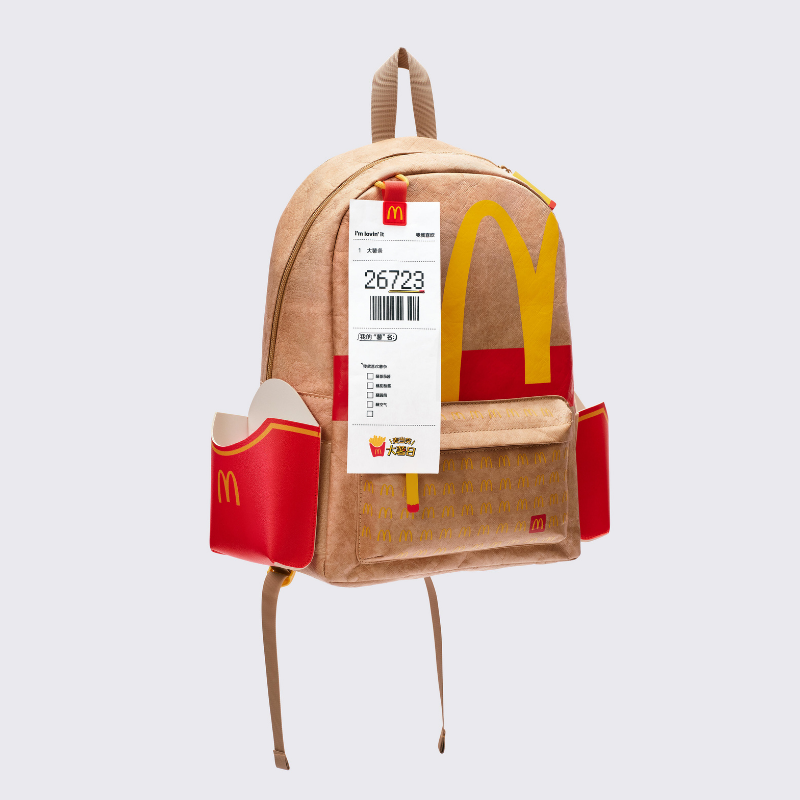 麥當勞 McDonald's 外送紙袋後背包｜大薯條造型雙肩背包 潮流收藏包