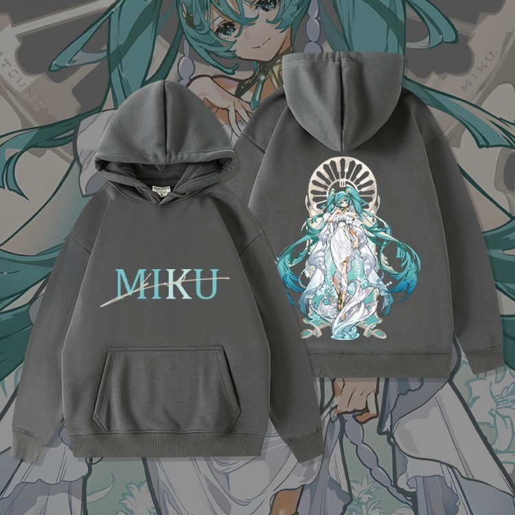 初音未來新款 寬鬆百搭 秋冬款 加絨加厚連帽T-ZUIHANG