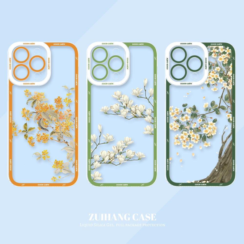 花海油畫天使眼透明防摔軟殼-ZUIHANG SHOP