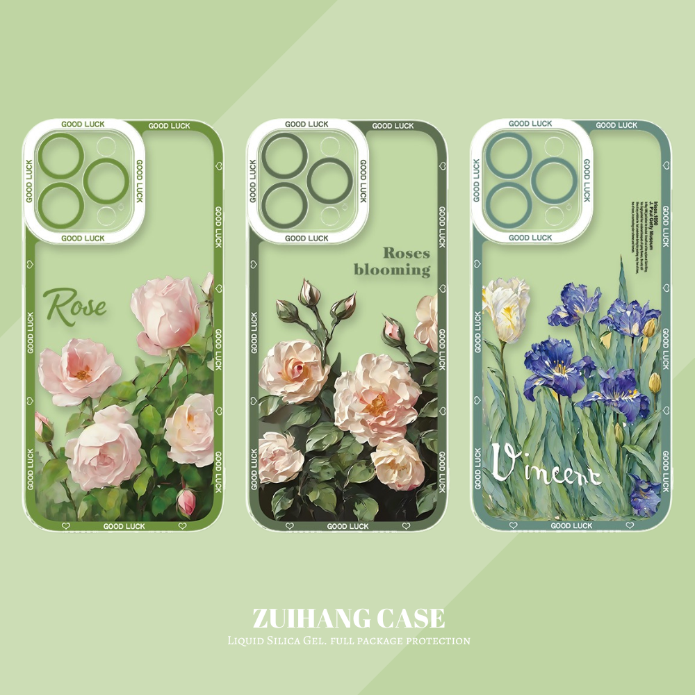 花海油畫天使眼透明防摔軟殼-ZUIHANG SHOP