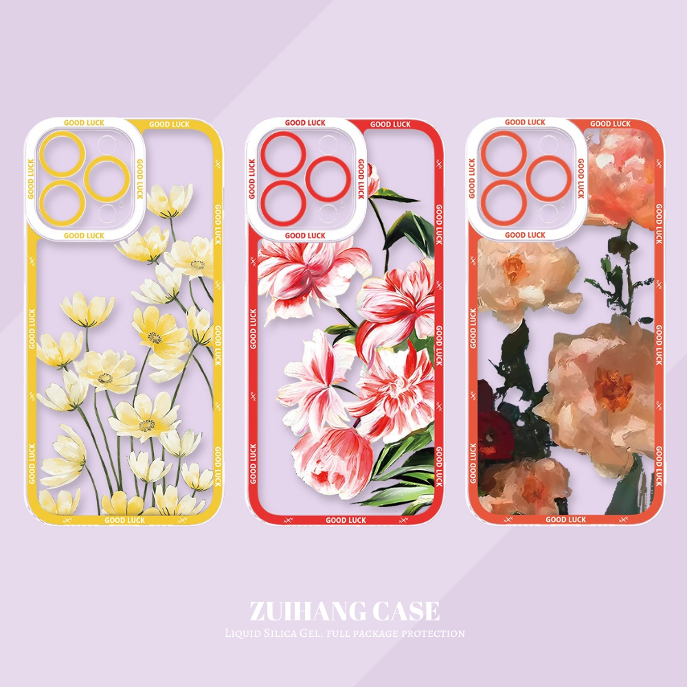 花海油畫天使眼透明防摔軟殼-ZUIHANG SHOP