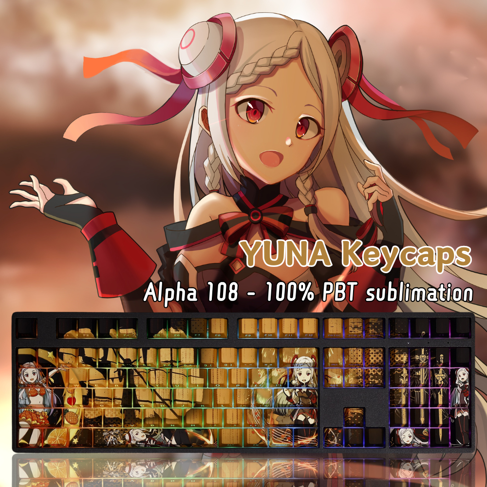 尤娜透光RGB108鍵標準配列衛星軸鍵帽-ZUIHANG SHOP