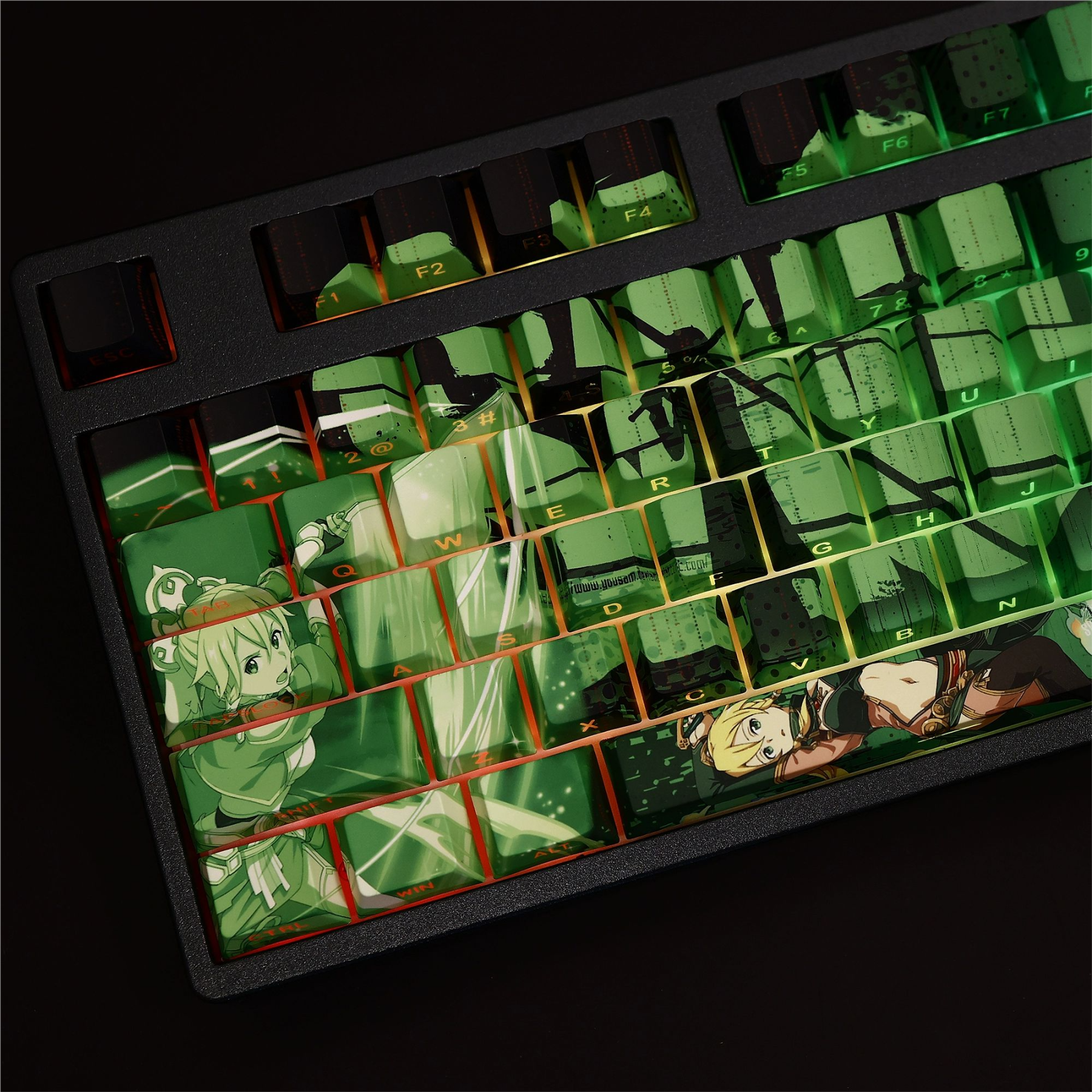 桐谷直葉透光RGB108鍵標準配列衛星軸鍵帽-ZUIHANG SHOP