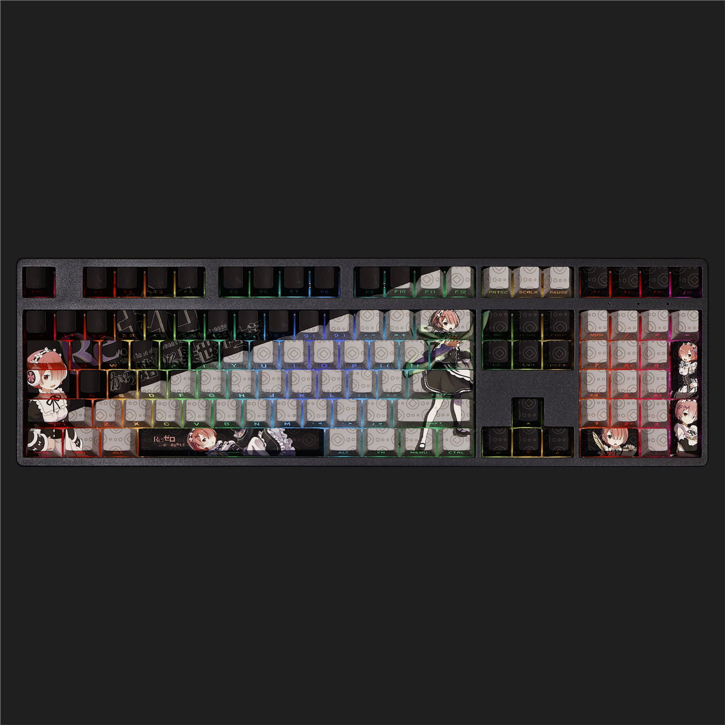 拉姆透光RGB108鍵標準配列衛星軸鍵帽