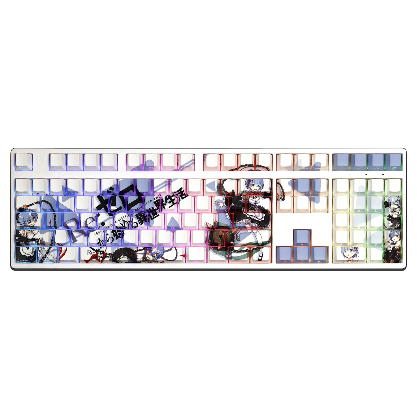 蕾姆透光RGB108鍵標準配列衛星軸鍵帽