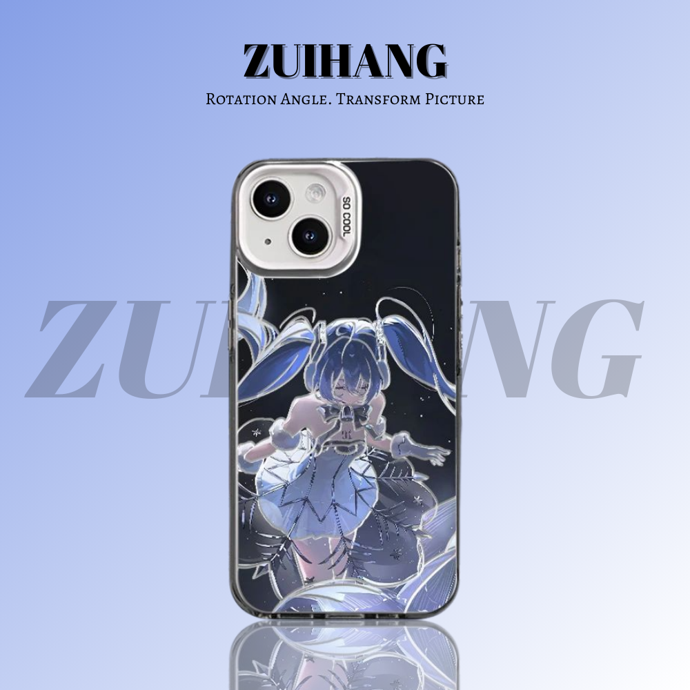 初音未來彩銀線條漸變防摔手機殼-ZUIHANG SHOP