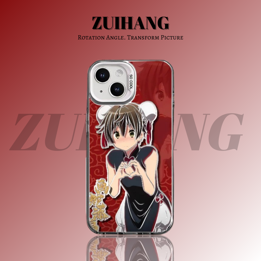 中二病也想談戀愛彩銀線條漸變防摔手機殼-ZUIHANG SHOP