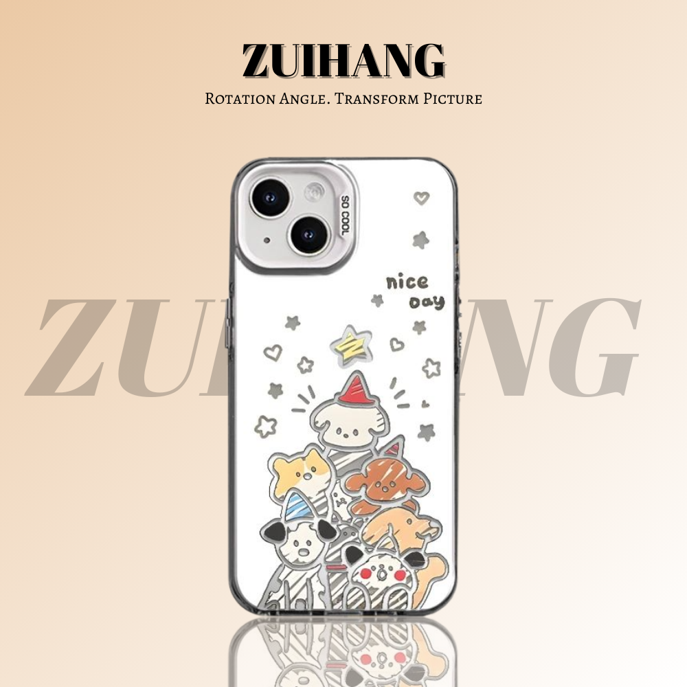 可愛卡通彩銀線條漸變防摔手機殼-ZUIHANG SHOP