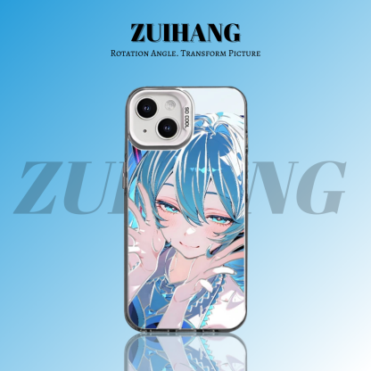 初音未來彩銀線條漸變防摔手機殼-ZUIHANG SHOP