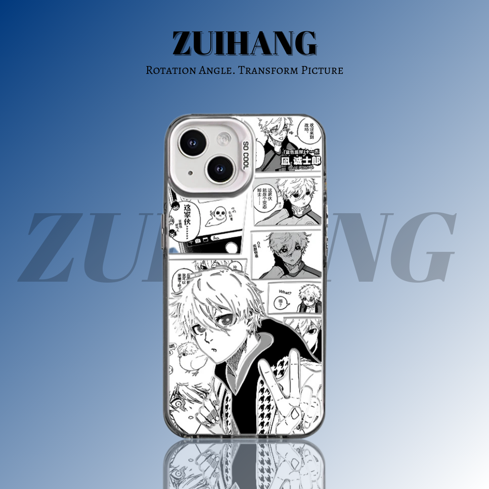 藍色監獄彩銀線條漸變防摔手機殼-ZUIHANG SHOP