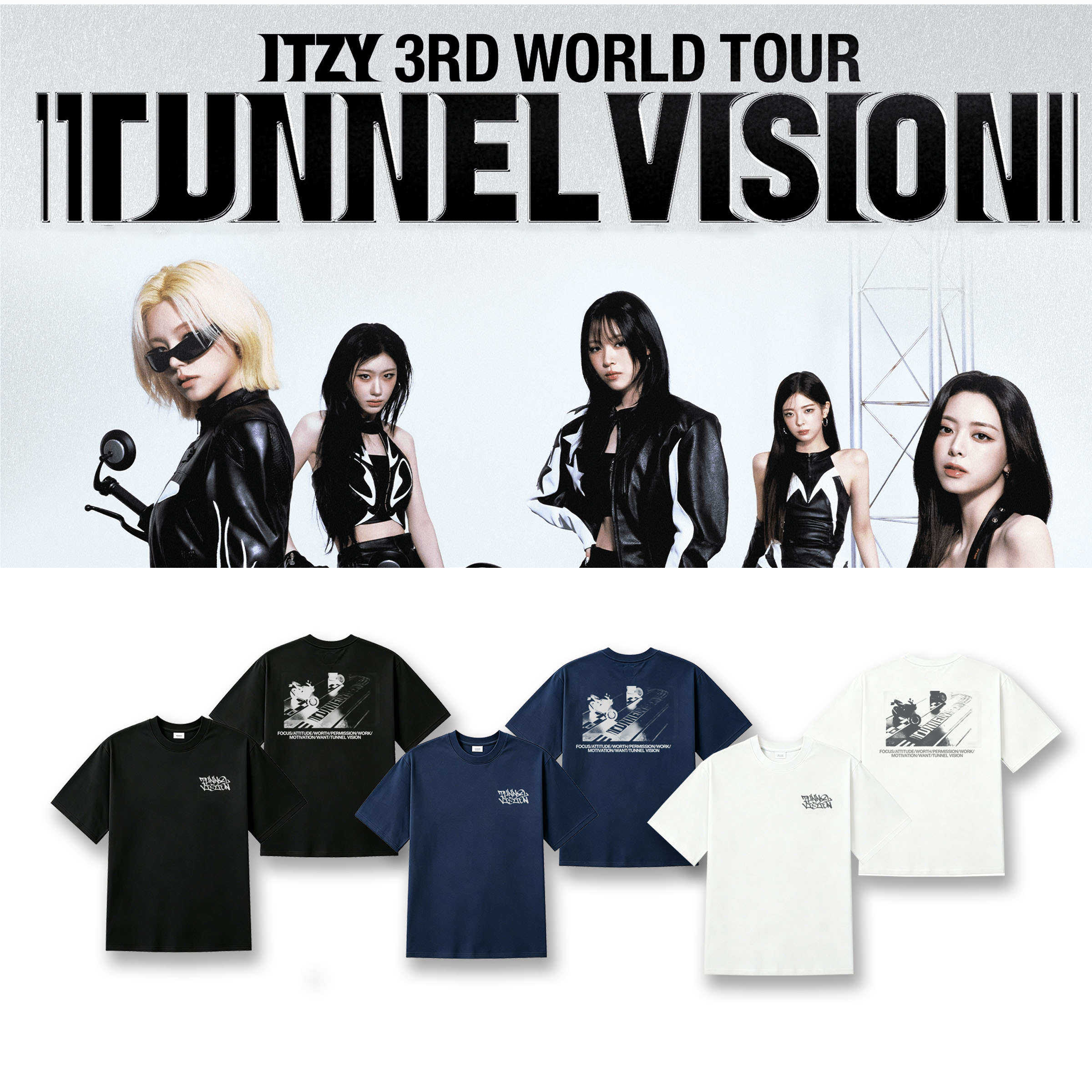 ITZY T-SHIRT/ 3RD WORLD TOUR [TUNNEL VISION]