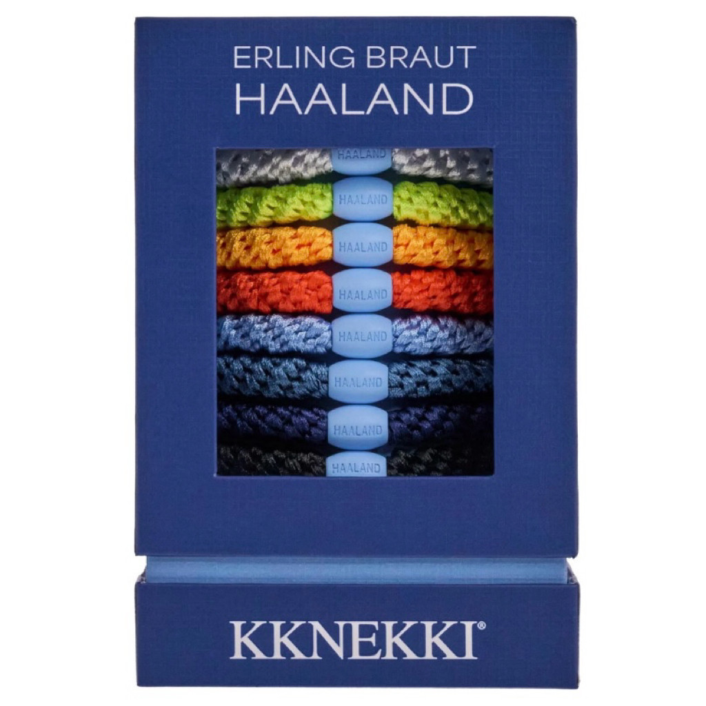 KKNEKKI 限量 Haaland 哈蘭德聯名皮筋髮圈發繩 白底圖