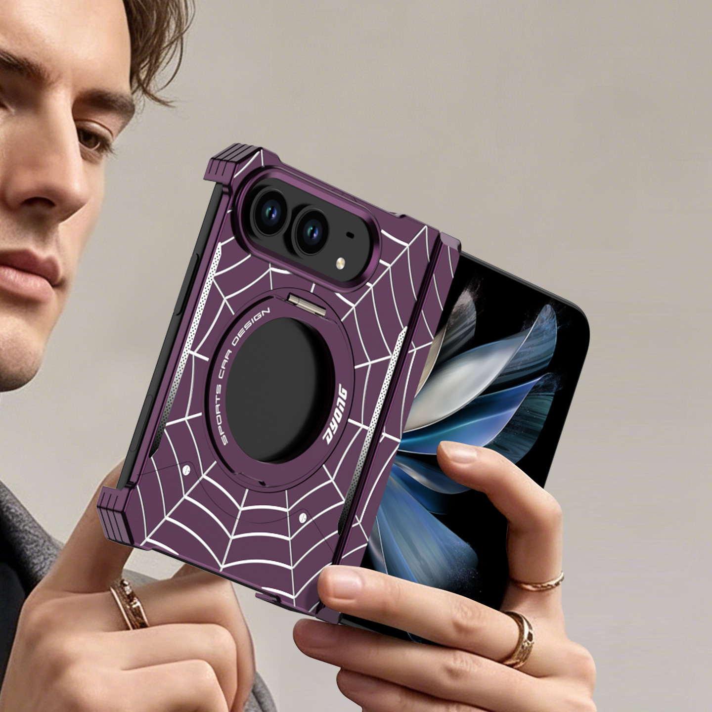 iPhone Duo 蜘蛛系列手機殼｜金屬防摔無邊框・360°中軸防護