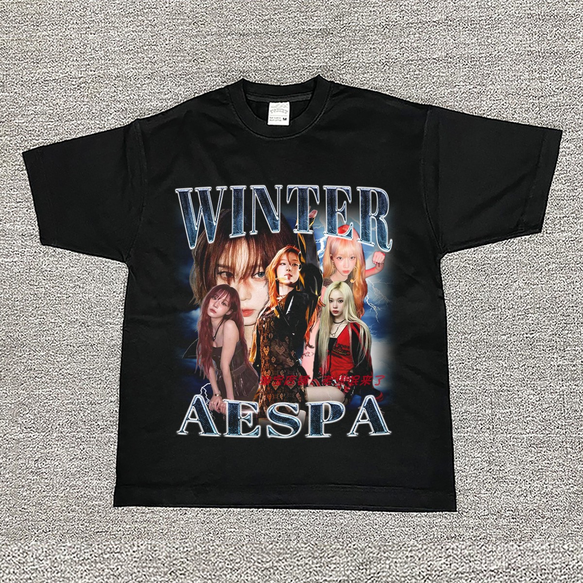 aespa Winter 美式复古純棉短袖T恤