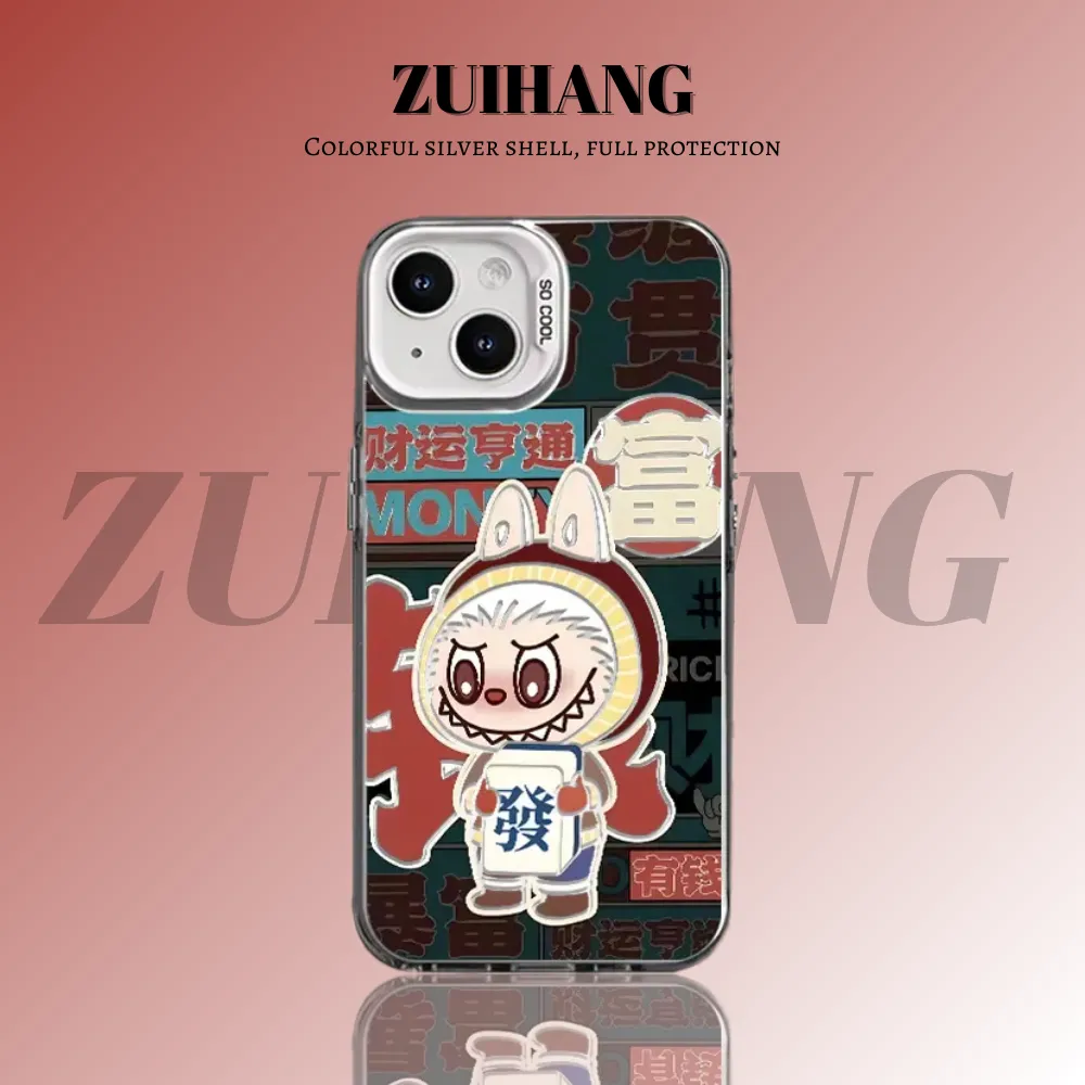 labubu 彩銀線條漸變防摔手機殼-ZUIHANG SHOP