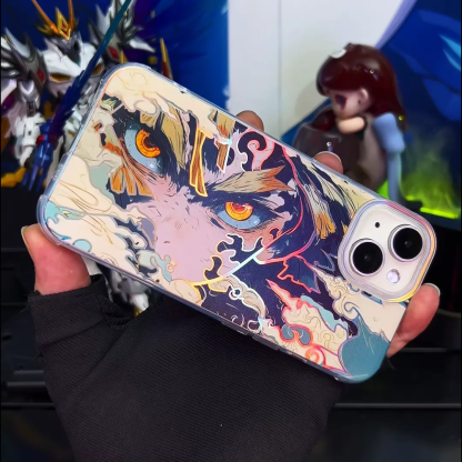 鬼滅之刃 極光彩銀 線條漸變防摔手機殼-ZUIHANG SHOP