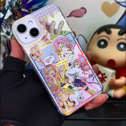 鬼滅之刃 極光彩銀 線條漸變防摔手機殼-ZUIHANG SHOP