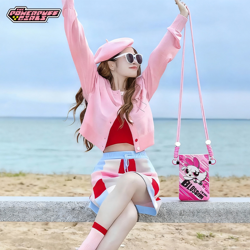 飛天小女警多巴胺包 花花泡泡毛毛斜挎包