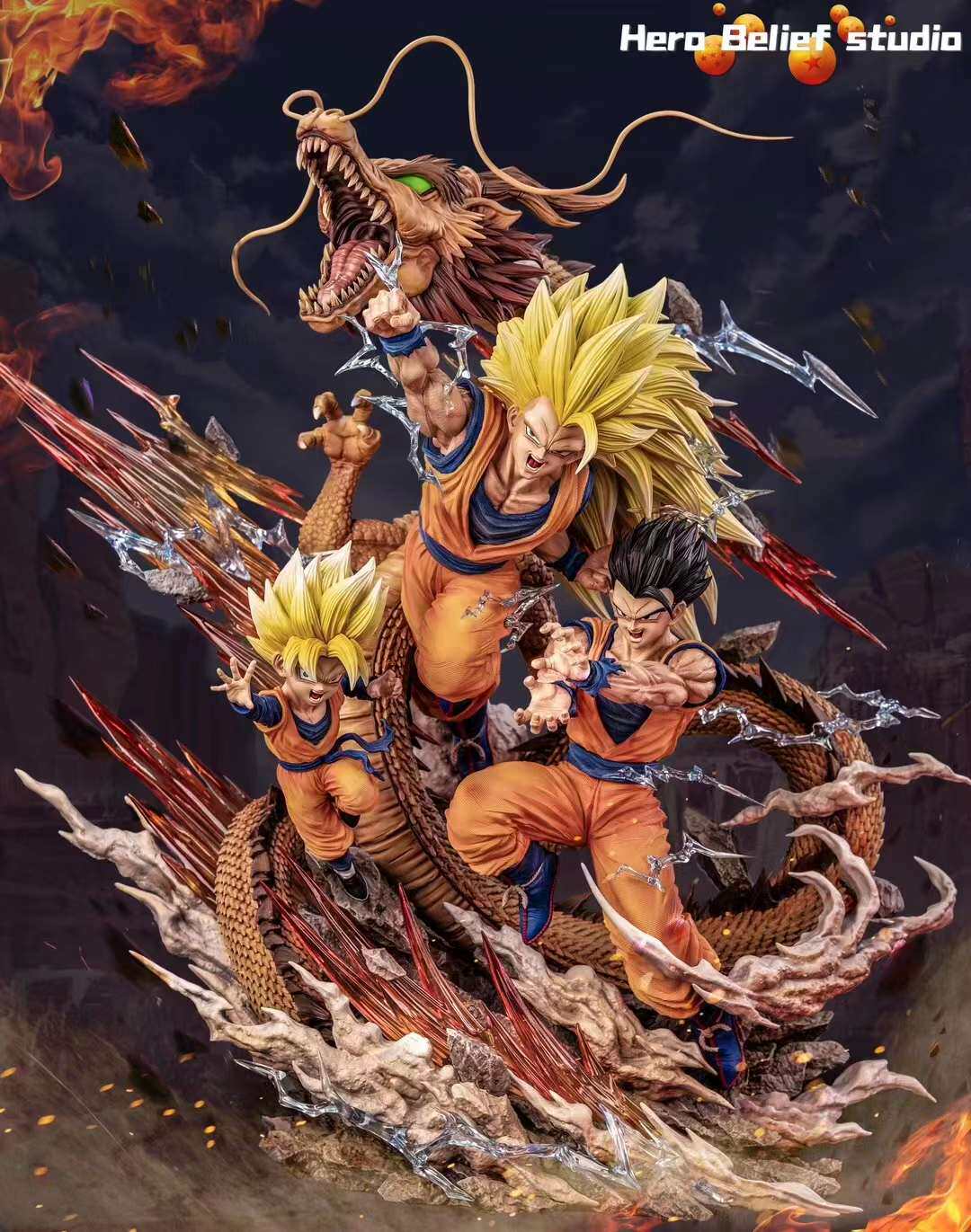 Hero belief 龍珠 超三悟空&悟飯&悟天 賽亞人集合