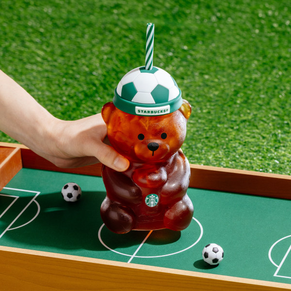 Bearista 足球小熊玻璃TOGO冷水杯
