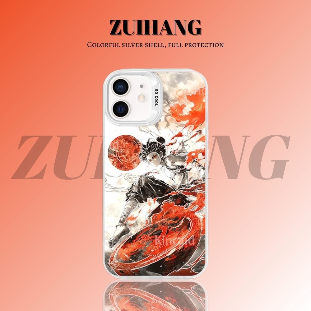 哪吒鬧海彩銀線條漸變防摔手機殼-ZUIHANG SHOP