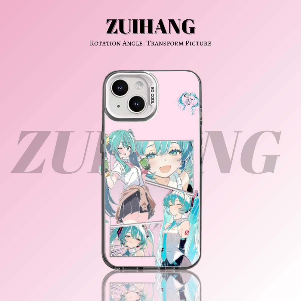 初音未來彩銀線條漸變防摔手機殼-ZUIHANG SHOP