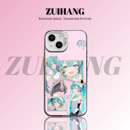 初音未來彩銀線條漸變防摔手機殼-ZUIHANG SHOP