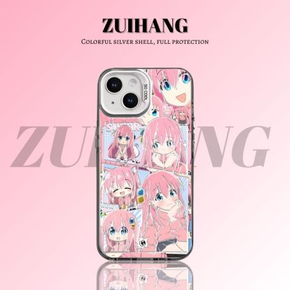 孤獨搖滾彩銀線條漸變防摔手機殼