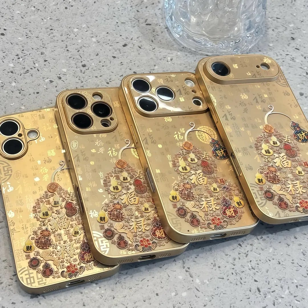 iPhone 國風百福圖金葫蘆手機殼｜中式祈福招財吉祥保護殼