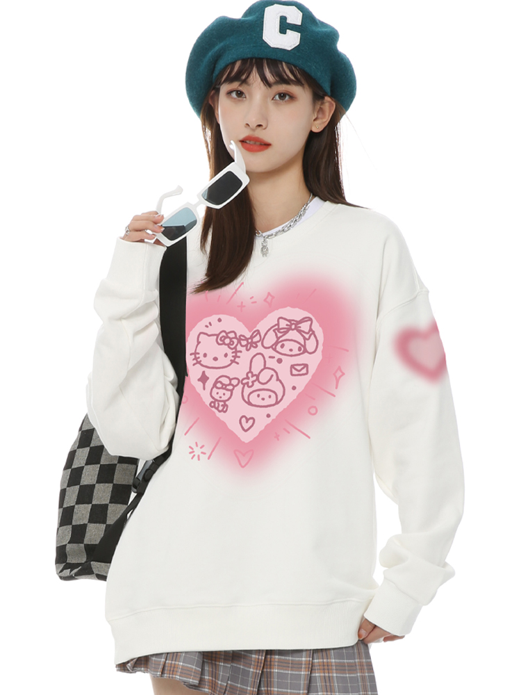 HelloKitty 秋冬新款 親子情侶裝圓領長袖