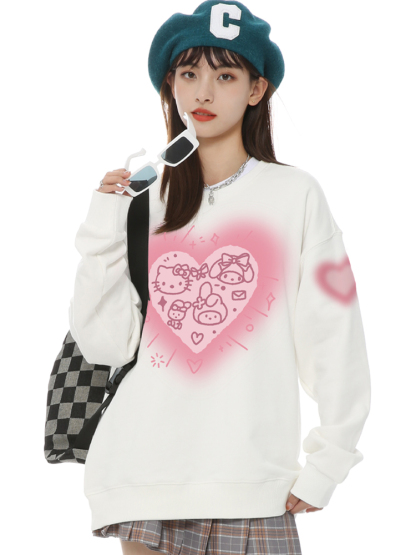 HelloKitty 秋冬新款 親子情侶裝圓領長袖