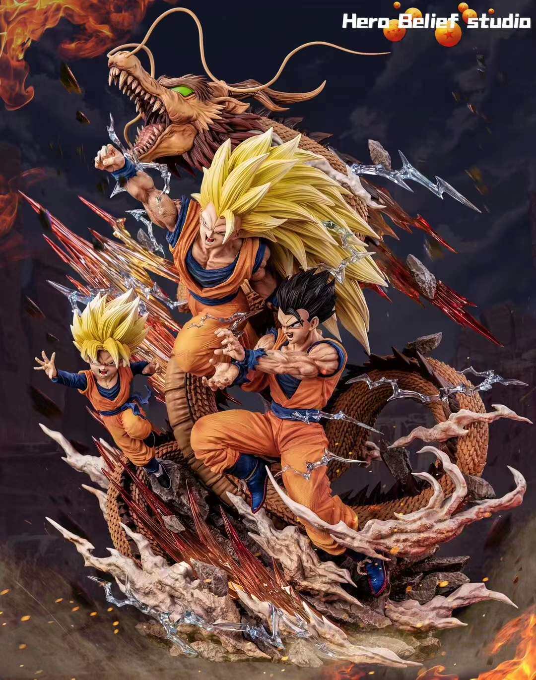 Hero belief 龍珠 超三悟空&悟飯&悟天 賽亞人集合