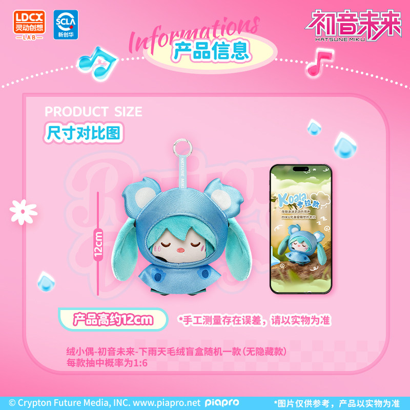 靈動創想初音未來絨小偶毛絨公仔盲盒