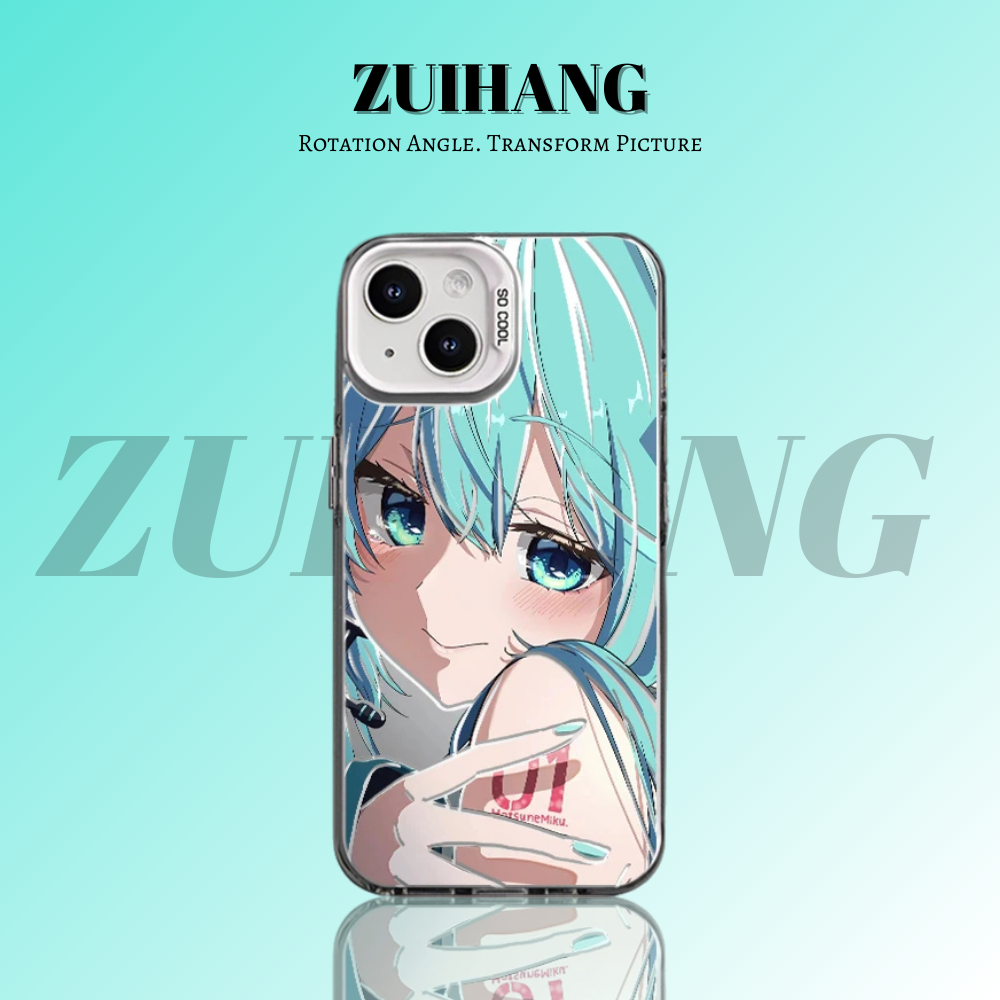 初音未來彩銀線條漸變防摔手機殼-ZUIHANG SHOP