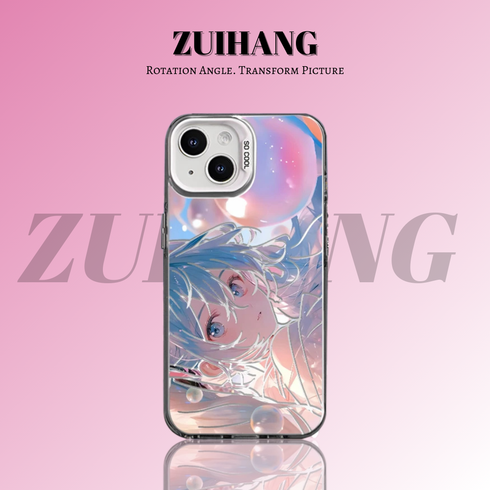 初音未來彩銀線條漸變防摔手機殼-ZUIHANG SHOP