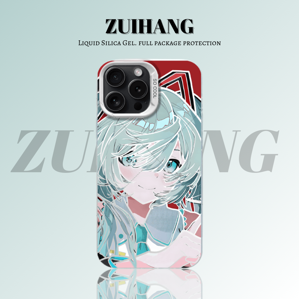初音未來彩銀線條漸變防摔手機殼-ZUIHANG SHOP