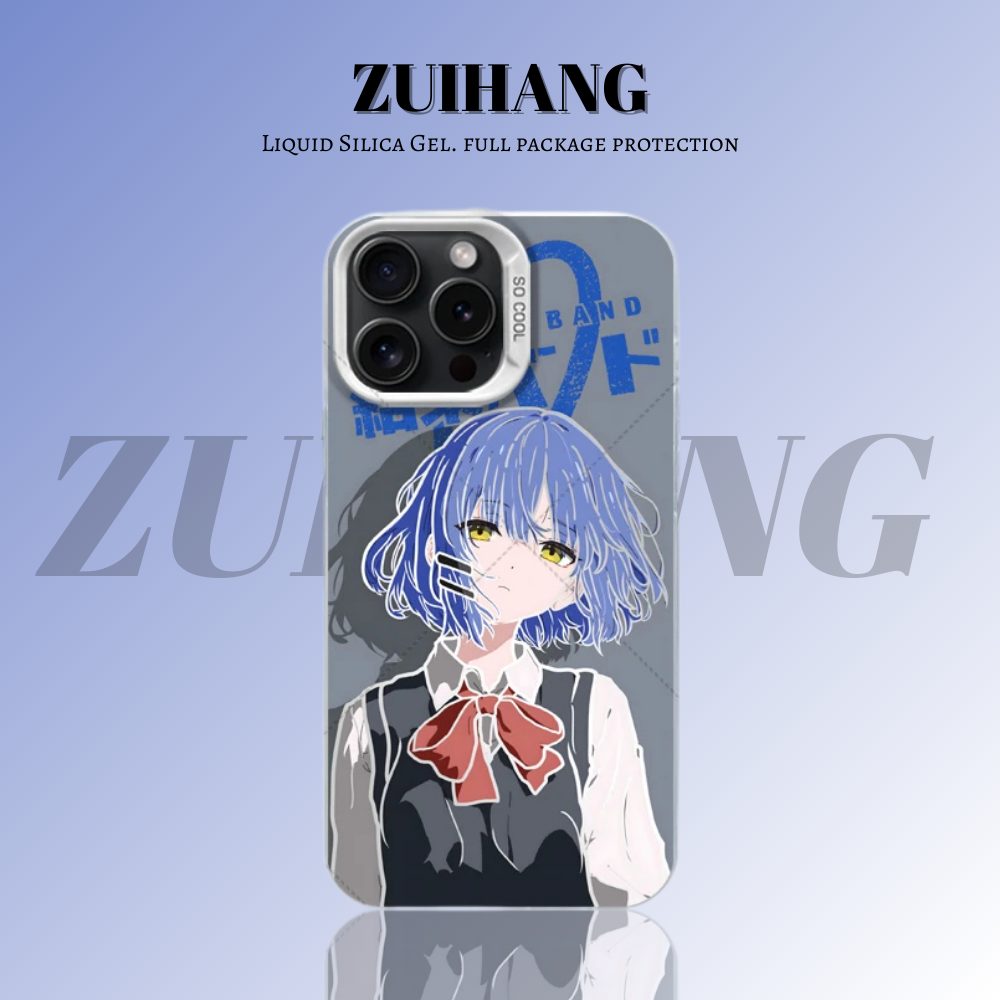 孤獨搖滾彩銀線條漸變防摔手機殼